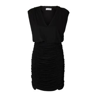 Selected Slim Mira Reversible Sl Short Dress - Dames - Jurken - Zwart - Maat: S Nylon