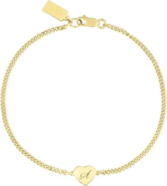 Set & Stones Emerson Initial Heart Bracelet in Gold/a at Nordstrom