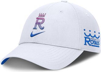 Nike Kansas City Royals City Connect Club Nike Mens Dri-FIT MLB Adjustable Hat in White | NB020HOUROY-Z8F