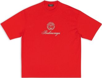 Balenciaga Qixi Crest T-Shirt Medium Fit Red 612966TMVL46971