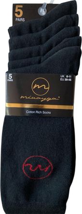 Generic Mens Cotton Rich Dress Socks, Black, Size 6-11, Pack of 5