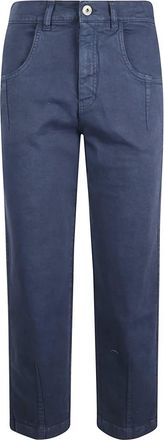 Eleventy Dames, Broeken, Blauw, Maat: S Katoen