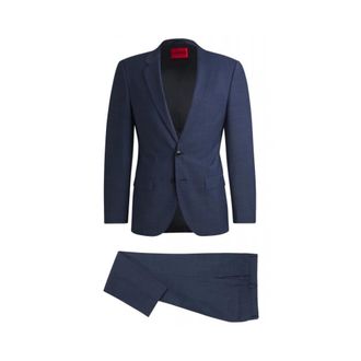 HUGO BOSS Heren, Pakken, Blauw, Maat: L Wol