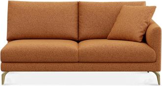 Castlery Lena Right Arm 2 Seater Sofa Customized, Performance Boucle, Rust, Brass Legs, Spill Resistant, Removable Covers for Castlery