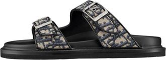 Dior Aqua Sandal Beige Black Oblique Jacquard 3SA115ZSA-H561