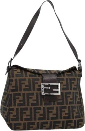 Fendi Pre-owned Vintage Zucca Canvas Shoulder Bag - Dames - Vintage Schoudertas - Bruin - ONE Size - Leer - Vintage