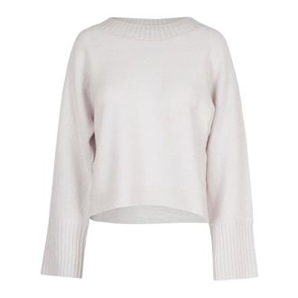 Alpha Studio Round-neck Knitwear, female, White, Size: 2XS Maglia Kimono Crop