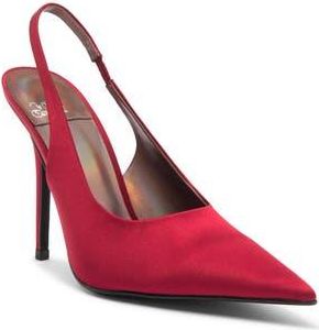 Jeffrey Campbell Surpass Slingback Pointed Toe Pump in Red Satin at Nordstrom Rack, Size 9.5