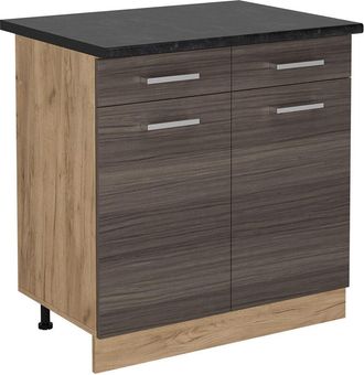 Vicco Mueble Bajo De Cocina R-line, Gris Noble, 80 Cm, Et Antracita