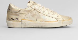 Philippe Model Prsx Low Sneakers In Gold Leather