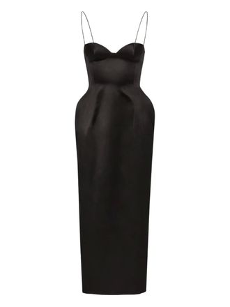 Magda Butrym sweetheart-neck silk hourglass midi dress - women - Silk - 38 - Black