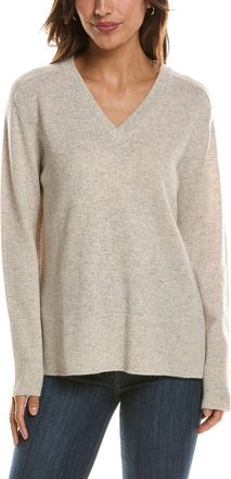 Fort&eacute; Cashmere Hi Low Easy V-Neck 100% Cashmere Sweater