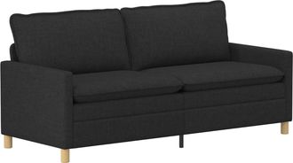 vidaXL Sof&aacute; 3 Plaza Negro 196 X 81 X 87,5 Cm Tela Vidaxl