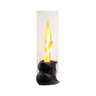 Dmora Chimenea De Bioetanol Dscognamill, Chimenea Ecol&oacute;gica, Hogar Sin Humo, Calefactor De Etanol, Made In Italy, 15x15 H47 Cm, Negro - Dmora