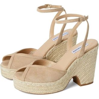Steve Madden Sydnee SYDN04S1 Womens Tan Suede Wedge Heel Sandals ZOGG3433