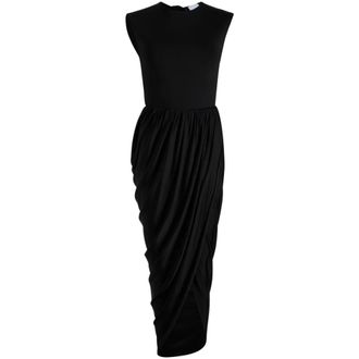 Patou Zwarte Asymmetrische Zoom Striksluiting Rok - Dames - Feestkleedjes - Zwart - L - Kleedjes