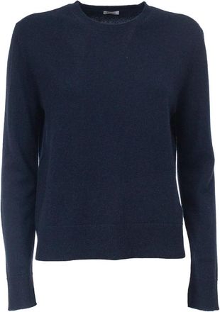 Aspesi Pure Cashmere Ribgebreide Trui - Dames - Cashmere truien - Blauw - XL - Kasjmier - Truien & Vesten