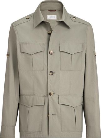 Brunello Cucinelli Water-resistant safari jacket in Khaki at Nordstrom, Size 50 It