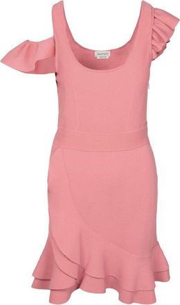 Alexander McQueen Alexander Mcqueen Compact Knit Mini Ruffle Dress