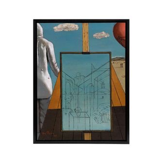 Artery8 Giorgio De Chirico Double Dream Spring Framed Canvas Wall Art Print in Blue | Size: W24 x H32