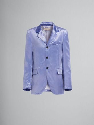 Marni Womens Ultra Violet Velvet Tailored Blazer, Size 8