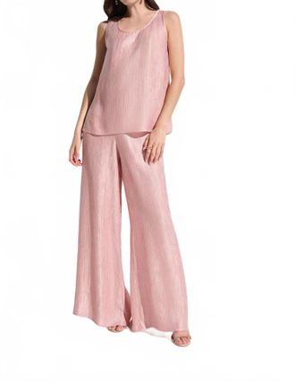 Joseph Ribkoff Pleated Scoop Neck Sleeveless Top In Misty Rose