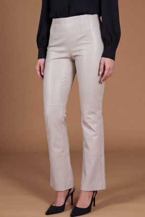 D'Arienzo Pantalone elasticizzato in pelle ghiaccio effetto liscio DArienzo, Seleziona Taglia S, Colore Ghiaccio