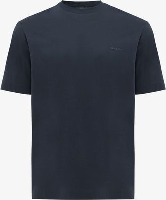 Genti Gemerceriseerd T-shirt | Donkerblauw