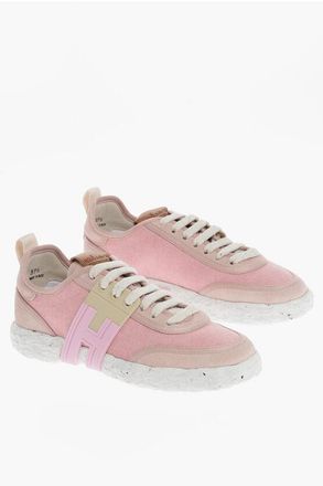 Hogan Fabric-and-Suede Low Sneakers 3R with Monogram Application size 37