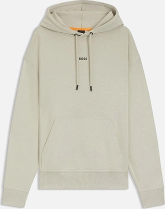 HUGO BOSS Mens WeSmallHood Contrast Logo Hoodie - Cream - Size: 38