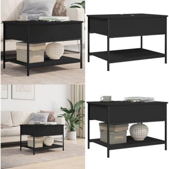 vidaXL Tavolino da Salotto Nero 70x50x50cm Legno Multistrato Metallo - Tavolino nero - Tavolino in legno