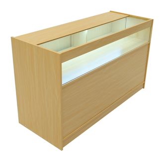 MonsterShop LED Retail Shop Counter B1500 - Maple in Beige