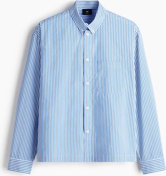 H&M Baumwollhemd in Relaxed Fit - Blue