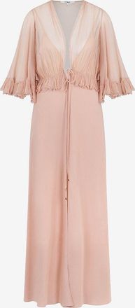 Chlo&eacute; Langes ger&uuml;schtes Kleid aus Musselin und Seide