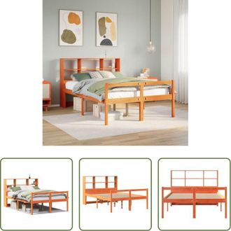 vidaXL vidaXL Letto con spazio per oggetti - Letto Libreria senza Materasso Marrone Cera 160x200 cm Legno