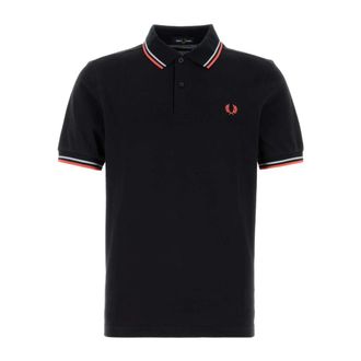Fred Perry Polo Shirts, male, Black, Size: XL Piquet Polo Shirt