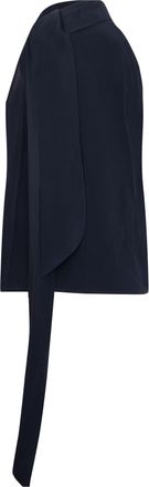Max Mara Womens Top Asymmetric Blue Silk Vests & Tank Tops