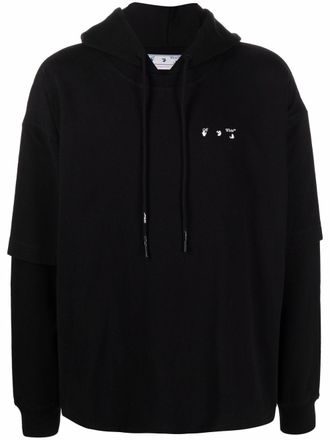 Off-white Caravaggio Paint layered hoodie - Black