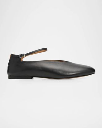 Jil Sander Elyss Leather Ballet Shoes