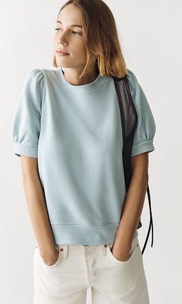 Maeve Puff-Sleeve Sweatshirt Tee