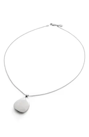 Monica Vinader Deia Pebble Locket Necklace in Sterling Silver at Nordstrom