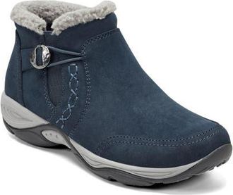 Easy Spirit Erique Water Repellent Faux Shearling Lined Bootie in Dark Blue at Nordstrom, Size 10.5