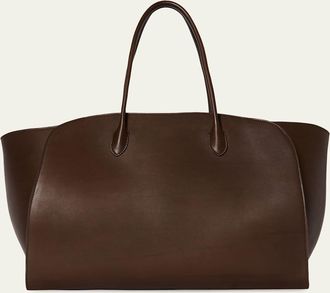 The Row Mens Marlo 17 Tote Bag in Saddle Leather