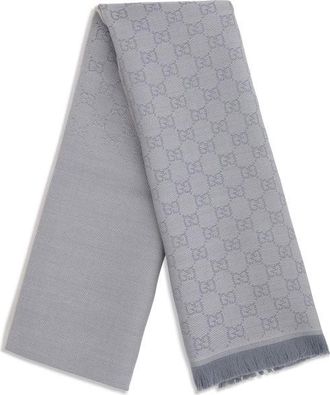 Gucci Womens Gray Wool Scarf