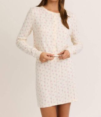 Le Lis Blanc Deux Remi Floral Pointelle Cardigan In Ivory