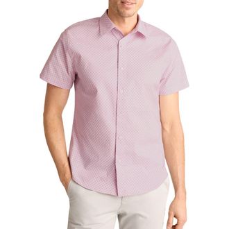 Bonobos Seine Foulard Slim Fit Short Sleeve Button-Up Shirt in Pink/Navy Foulard at Nordstrom Rack, Size Xx-Large