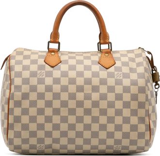 Louis Vuitton Pre-owned Womens Speedy Damier Azur Handbag - Ivory Textile - One Size