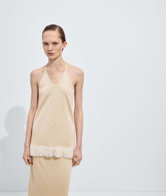 Bottega Veneta Top in maglia di seta - Beige - Donna - XS