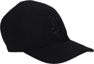 Jil Sander Mens Logo Embroidered Baseball Cap - Black Cashmere - Size X-Large