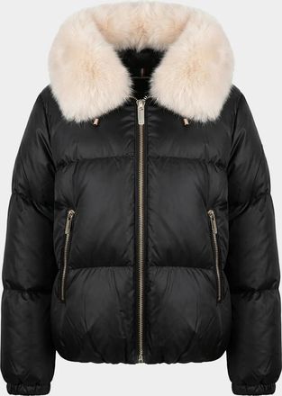 Gorski Apres-Ski Horizontal Jacket with Detachable Shearling Trim